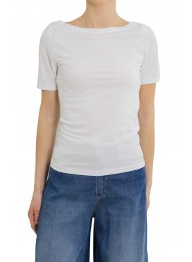 Maglia tinta unita con scollo a barca Only